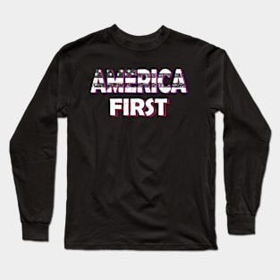 America first USA American patriot flag Memorial Day vintage Long Sleeve T-Shirt